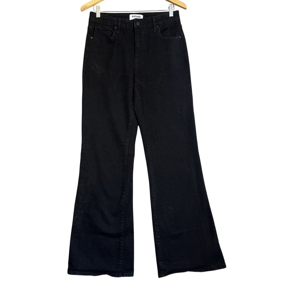 RSQ Jeans Womens 28 Black Denim Flared High Rise Cotton Blend Punk Grunge Street
